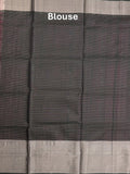 Uppada pattu saree pink color allover zari motifs & long kaddi border with rich pallu and contrast plain blouse