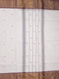 Kanchi cotton saree allover plain with kanchi border and attached self blouse