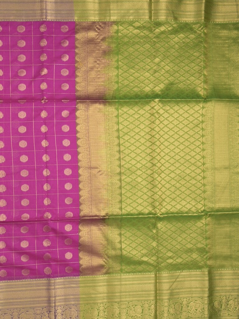 Seiko Raga zari-woven saree in magenta color with zari border and rich pallu & contrast blouse