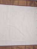 Kanchi cotton saree allover plain with kanchi border and attached self blouse
