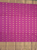 Seiko Raga zari-woven saree in magenta color with zari border and rich pallu & contrast blouse