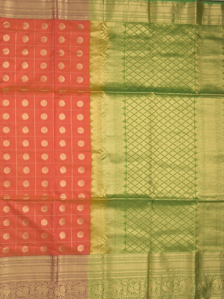 Seiko Raga zari-woven saree in orange color with zari border and rich pallu & contrast blouse