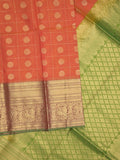 Seiko Raga zari-woven saree in orange color with zari border and rich pallu & contrast blouse