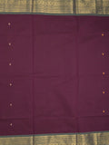 Kanchi cotton saree allover plain with kanchi border and attached self blouse