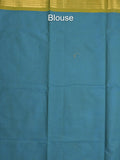 Kanchi cotton saree allover plain with kanchi border and attached self blouse