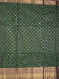 Seiko Raga zari-woven saree in bottle green color with zari border and rich pallu & contrast blouse
