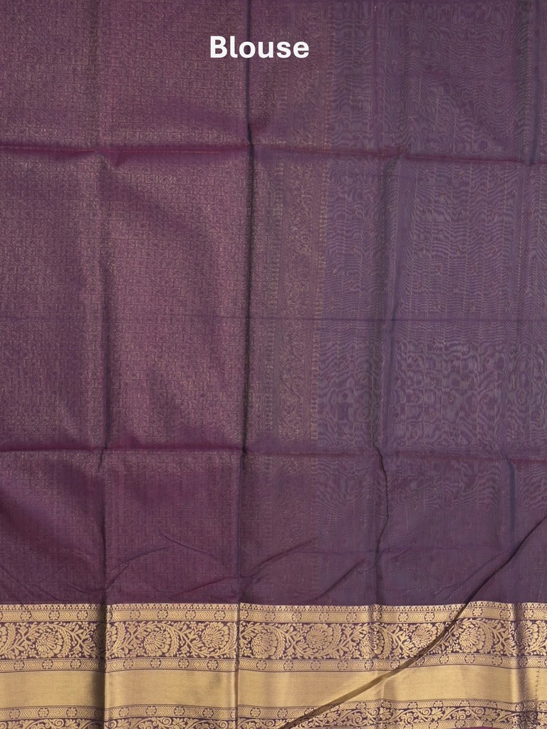 Seiko Raga zari-woven saree in bottle green color with zari border and rich pallu & contrast blouse