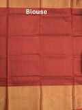 Uppada pattu saree olive green color allover zari motifs & long kaddi border with rich pallu and contrast plain blouse