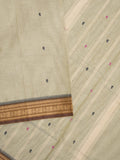 Kanchi cotton saree allover motifs with zari border with attached self blouse