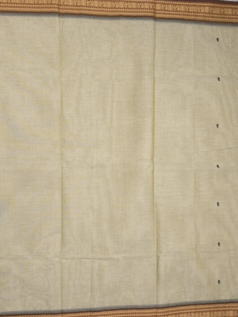 Kanchi cotton saree allover motifs with zari border with attached self blouse