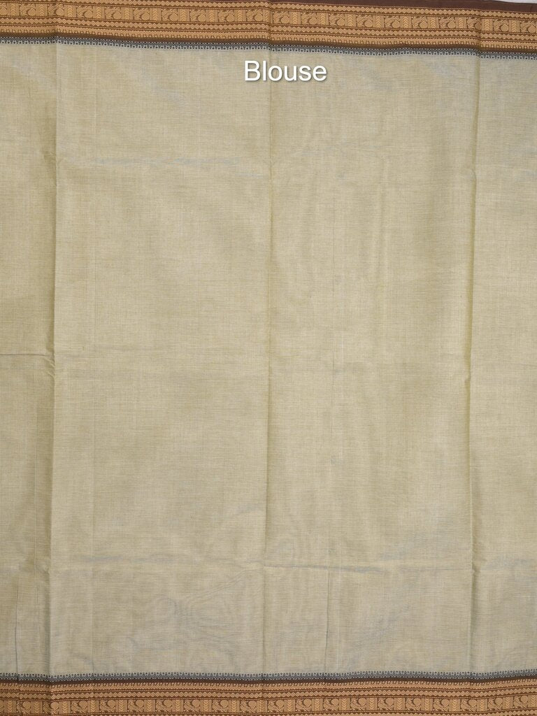 Kanchi cotton saree allover motifs with zari border with attached self blouse