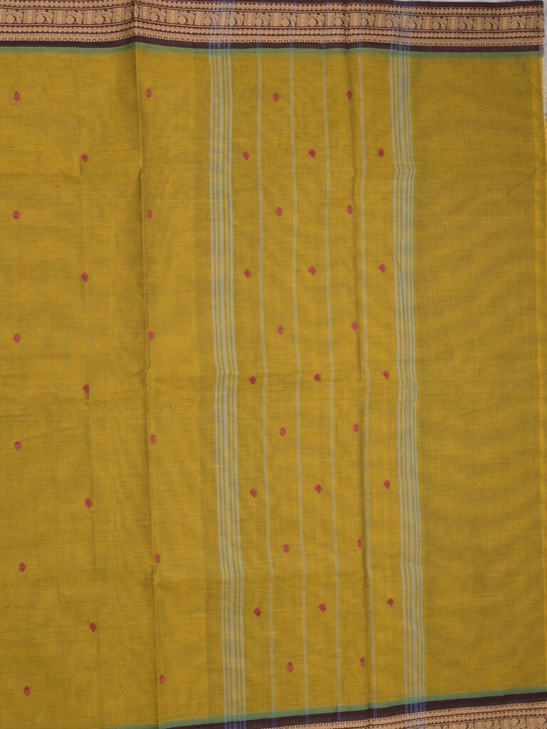 Kanchi cotton saree allover motifs with zari border with attached self blouse