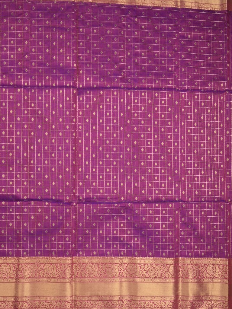 Seiko Raga zari-woven saree in purple color with zari border and rich pallu & contrast blouse