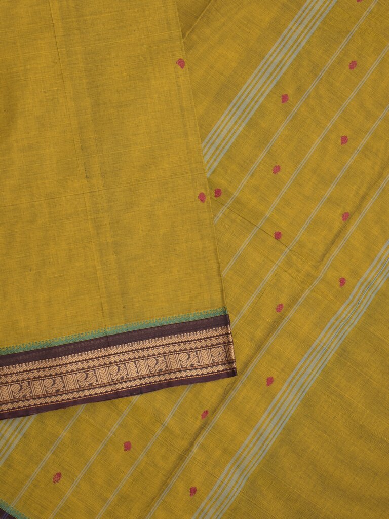 Kanchi cotton saree allover motifs with zari border with attached self blouse