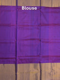 Uppada pattu saree royal blue color allover zari motifs & long kaddi border with rich pallu and contrast plain blouse