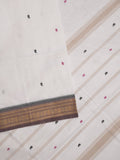 Kanchi cotton saree allover motifs with zari border with attached self blouse