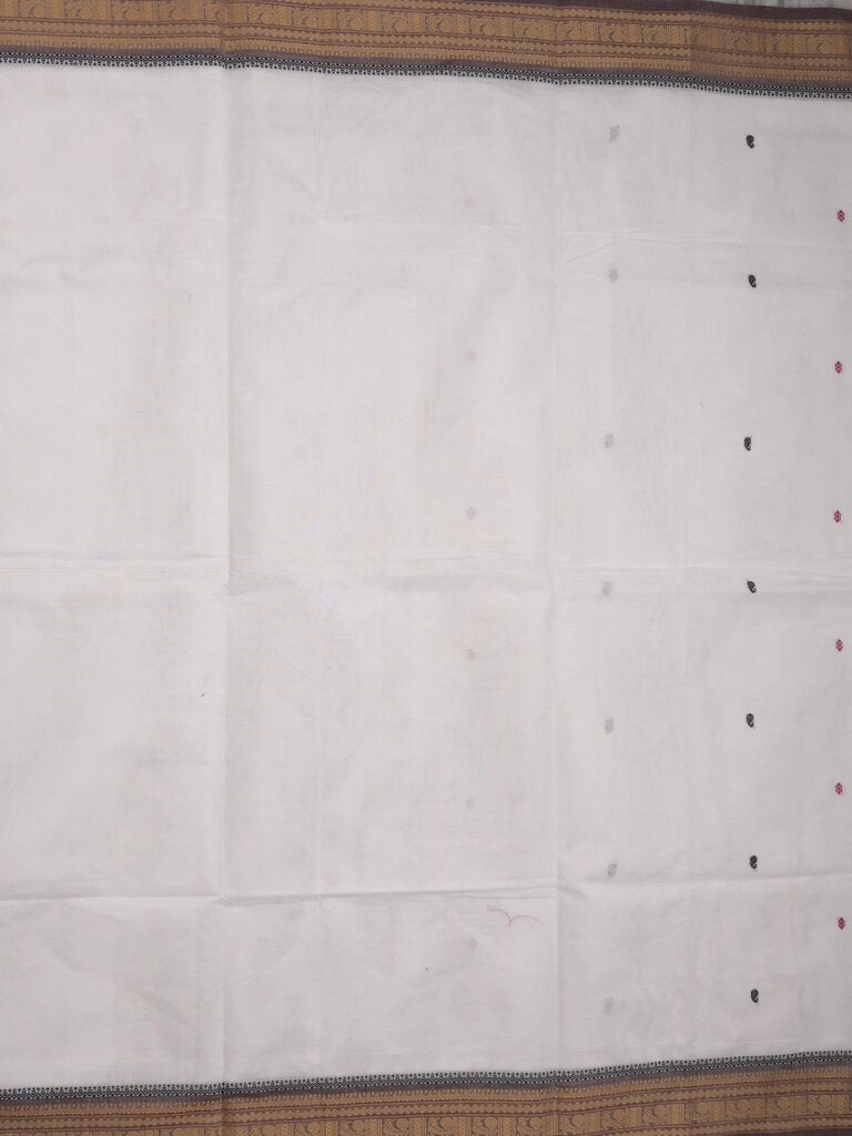 Kanchi cotton saree allover motifs with zari border with attached self blouse