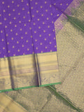 Seiko Raga zari-woven saree in royal blue color with zari border and rich pallu & contrast blouse