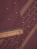 Kanchi cotton saree allover motifs with zari border with attached self blouse