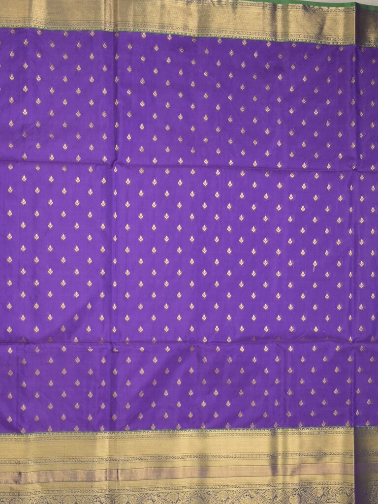 Seiko Raga zari-woven saree in royal blue color with zari border and rich pallu & contrast blouse