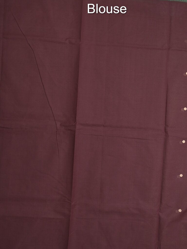 Kanchi cotton saree allover motifs with zari border with attached self blouse