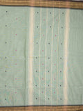 Kanchi cotton saree allover motifs with zari border with attached self blouse
