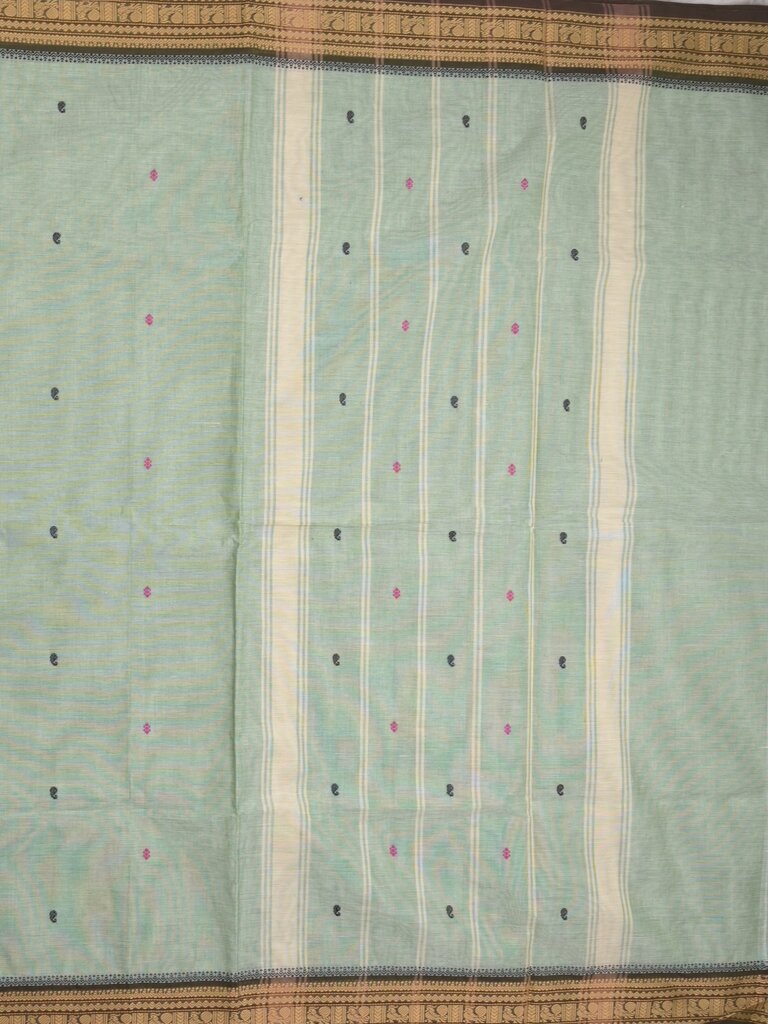 Kanchi cotton saree allover motifs with zari border with attached self blouse