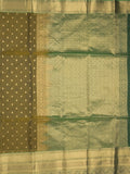 Seiko Raga zari-woven saree in olive green color with zari border and rich pallu & contrast blouse