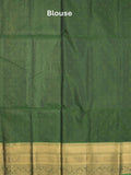 Seiko Raga zari-woven saree in olive green color with zari border and rich pallu & contrast blouse