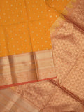 Seiko Raga zari-woven saree in orange color with zari border and rich pallu & contrast blouse