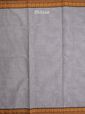 Kanchi cotton saree allover motifs with contrast border and attached self blouse