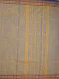Kanchi cotton saree allover motifs with contrast border and attached self blouse