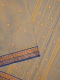 Kanchi cotton saree allover motifs with contrast border and attached self blouse