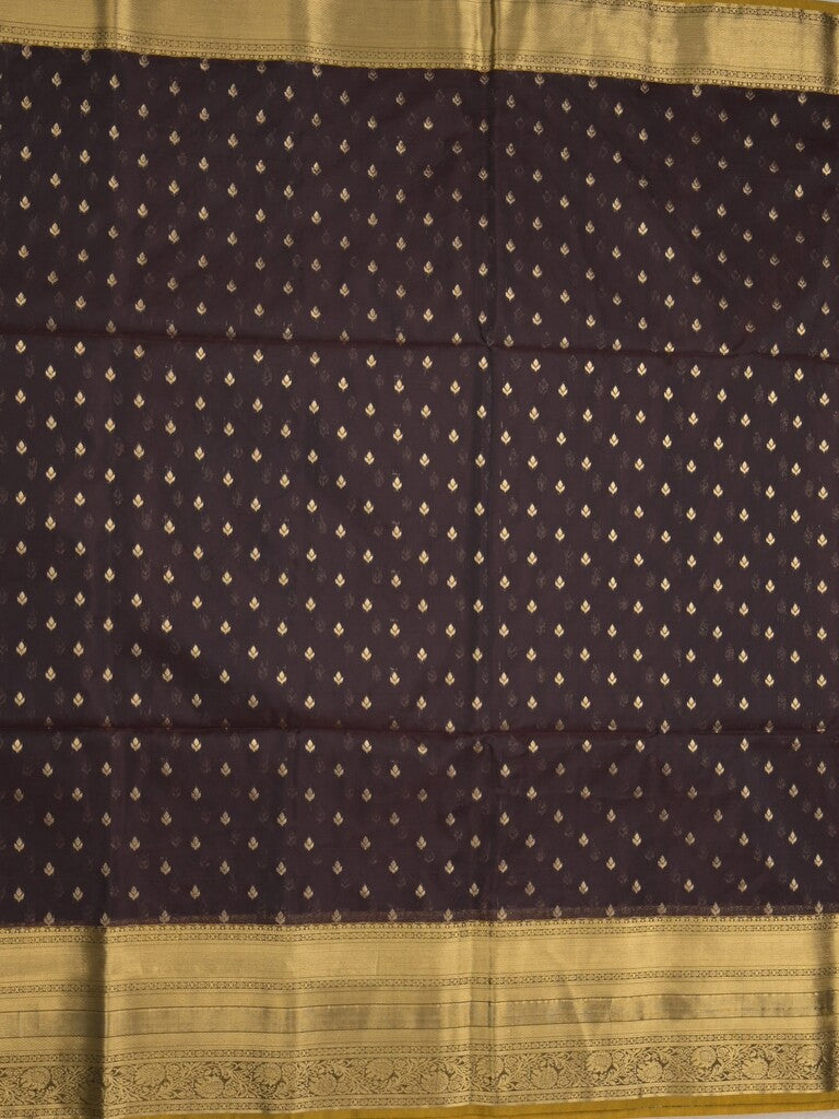 Seiko Raga zari-woven saree in black color with zari border and rich pallu & contrast blouse