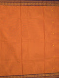 Kanchi cotton saree allover motifs with contrast border and attached self blouse
