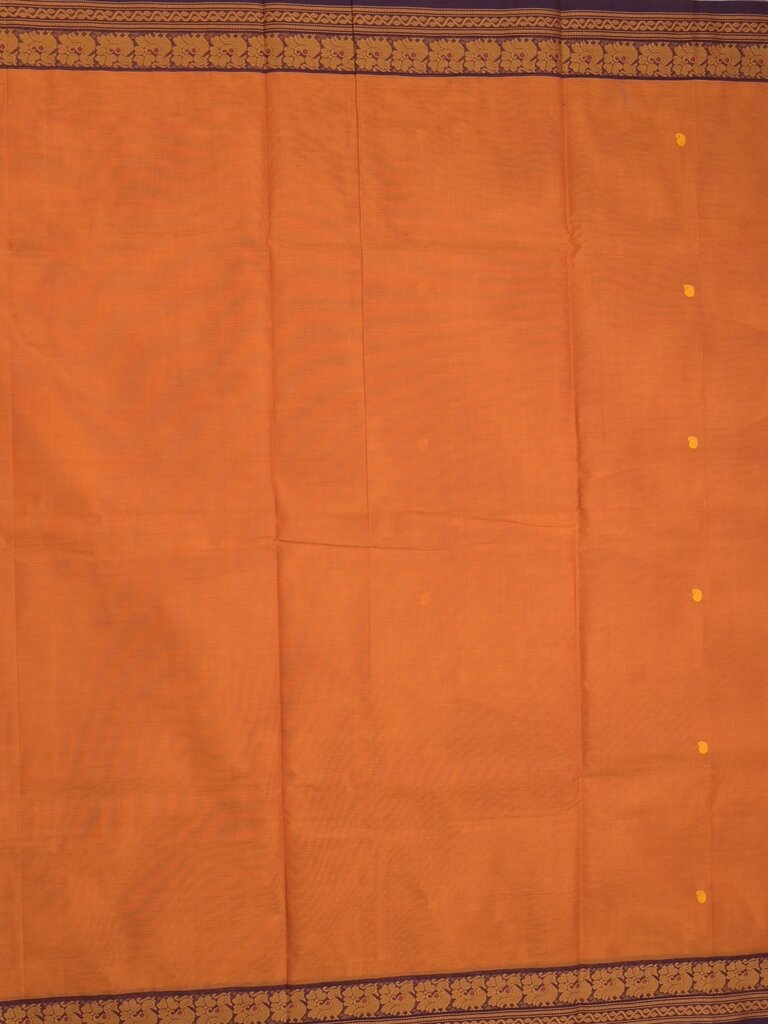 Kanchi cotton saree allover motifs with contrast border and attached self blouse