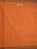 Kanchi cotton saree allover motifs with contrast border and attached self blouse