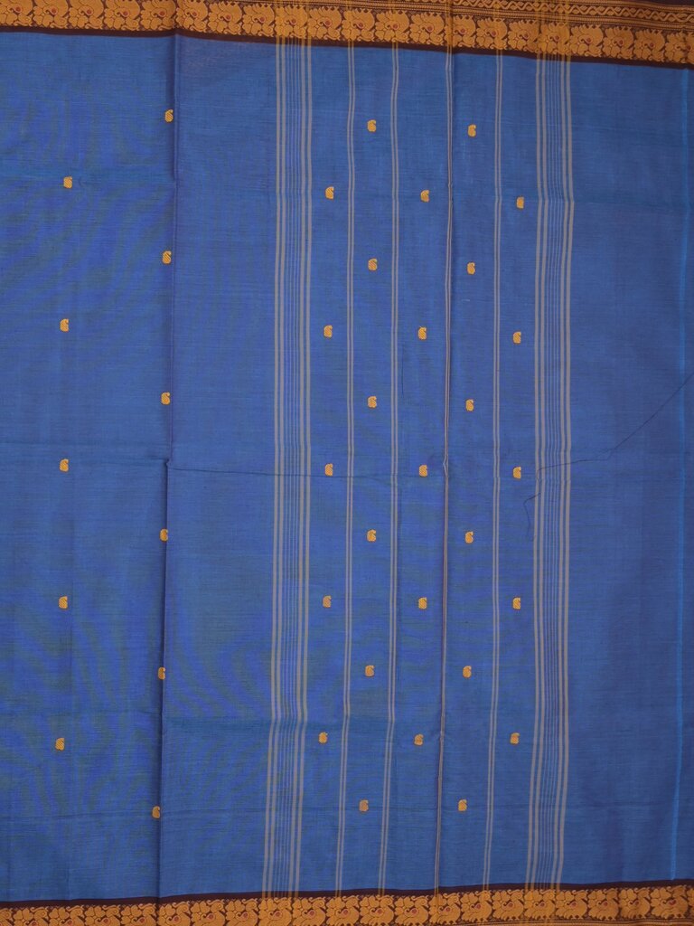 Kanchi cotton saree allover motifs with contrast border and attached self blouse