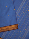 Kanchi cotton saree allover motifs with contrast border and attached self blouse