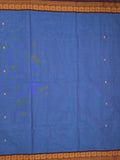 Kanchi cotton saree allover motifs with contrast border and attached self blouse