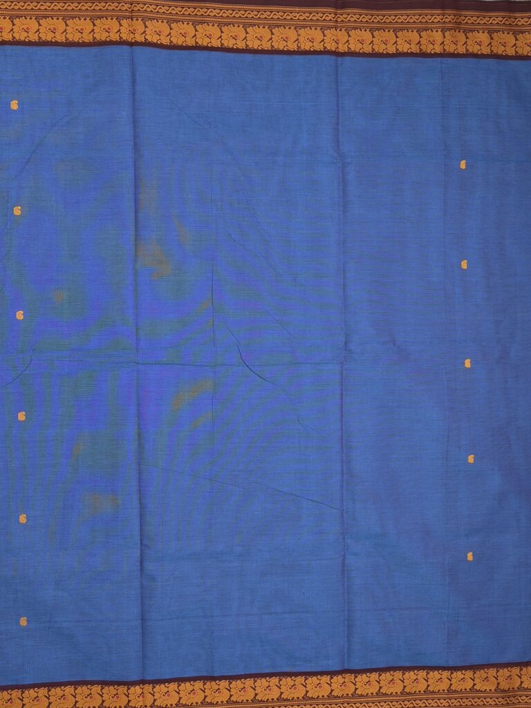 Kanchi cotton saree allover motifs with contrast border and attached self blouse
