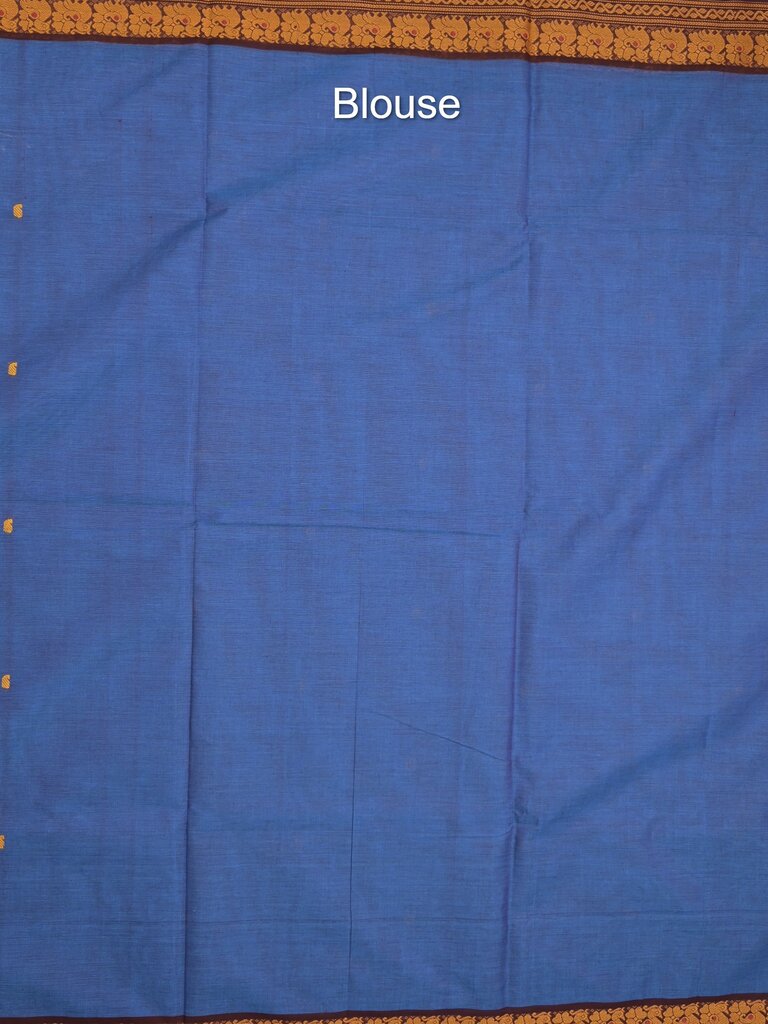 Kanchi cotton saree allover motifs with contrast border and attached self blouse