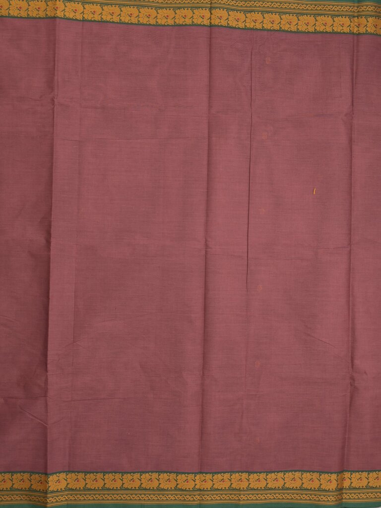 Kanchi cotton saree allover motifs with contrast border and attached self blouse