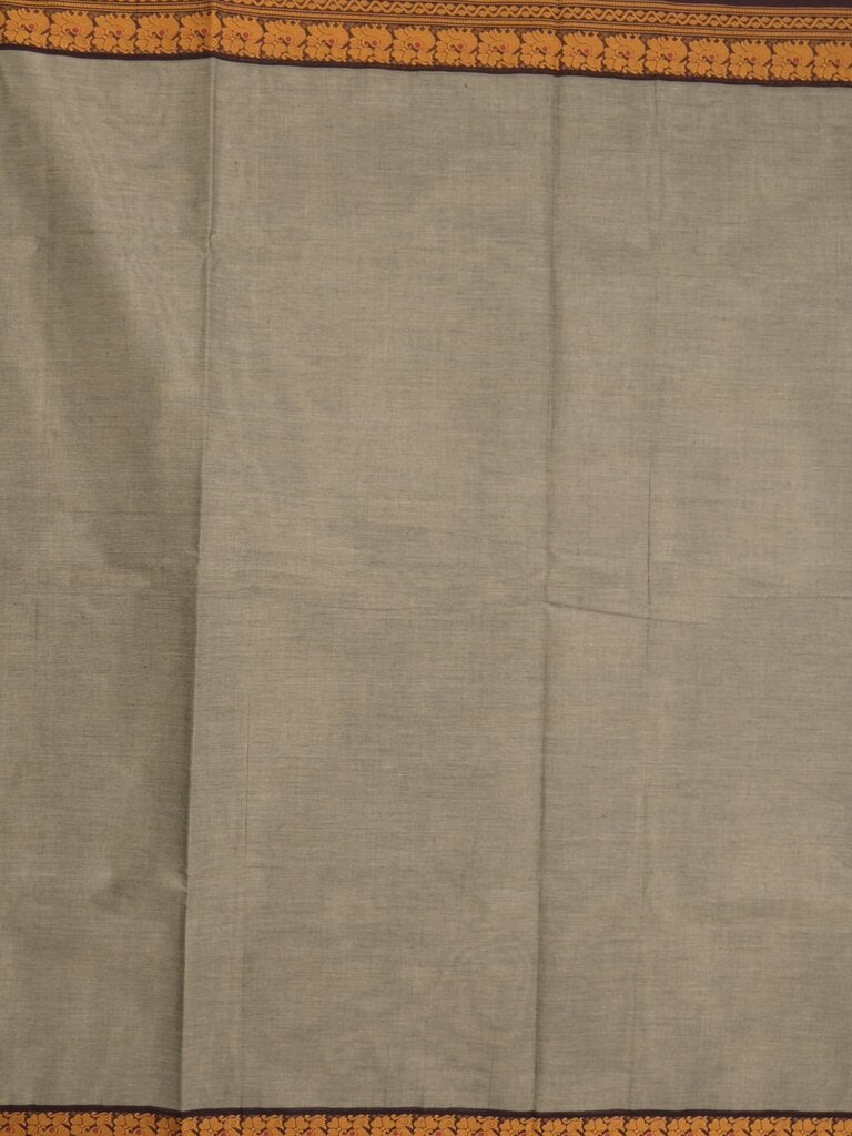 Kanchi cotton saree allover motifs with contrast border and attached self blouse