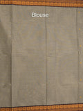 Kanchi cotton saree allover motifs with contrast border and attached self blouse