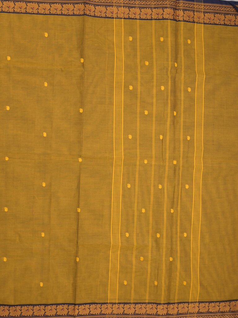 Kanchi cotton saree allover motifs with contrast border and attached self blouse