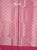 Chanderi fancy saree pink color allover zari motifs and zari border with brocade pallu and blouse