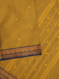 Kanchi cotton saree allover motifs with contrast border and attached self blouse