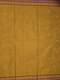 Kanchi cotton saree allover motifs with contrast border and attached self blouse