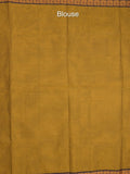Kanchi cotton saree allover motifs with contrast border and attached self blouse